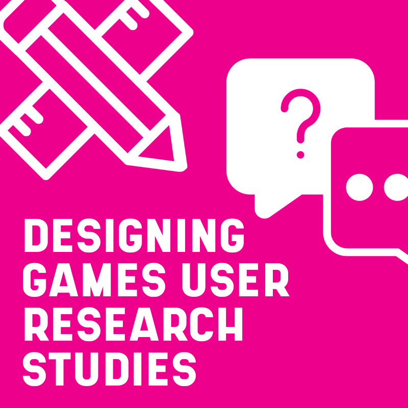 Designing games user research studies