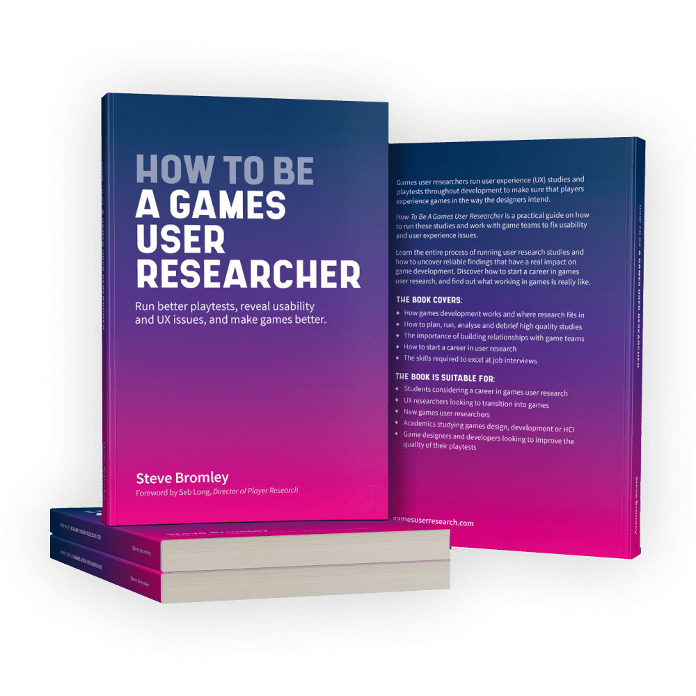 How To Be A Games User REsearcher Book