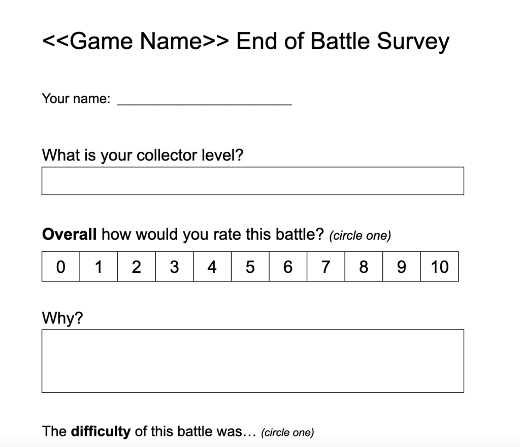Battle Survey Example